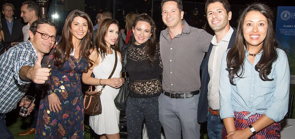 Technion supporters at an American Technion Society "Innovators" event on a rooftop in Los Angeles.