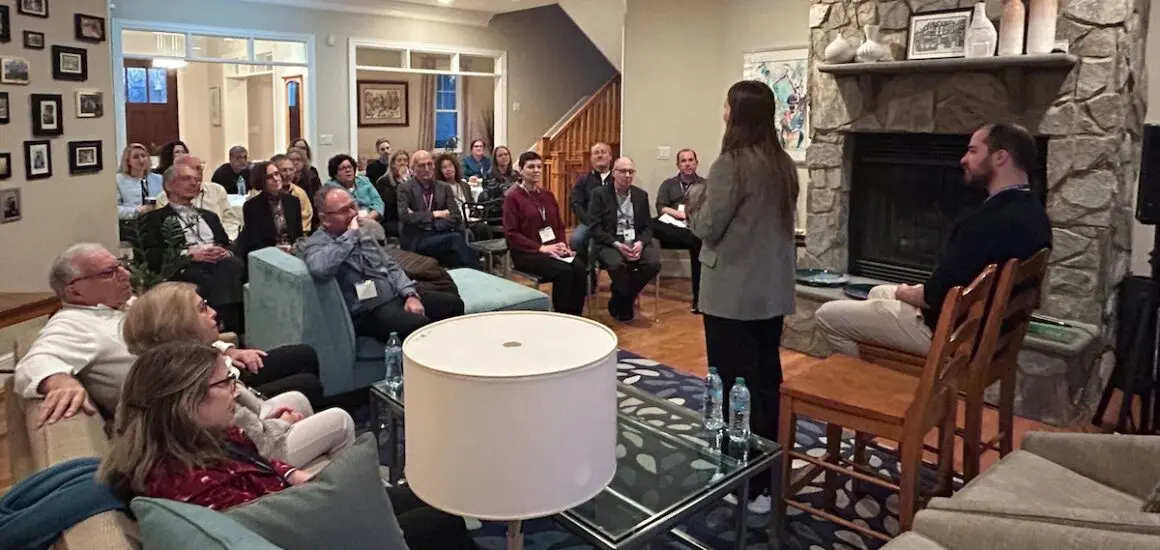 Group of people gathered in a room listening to a woman speaker | Donate to Support the Technion University | American Technion Society | How to Support Israel