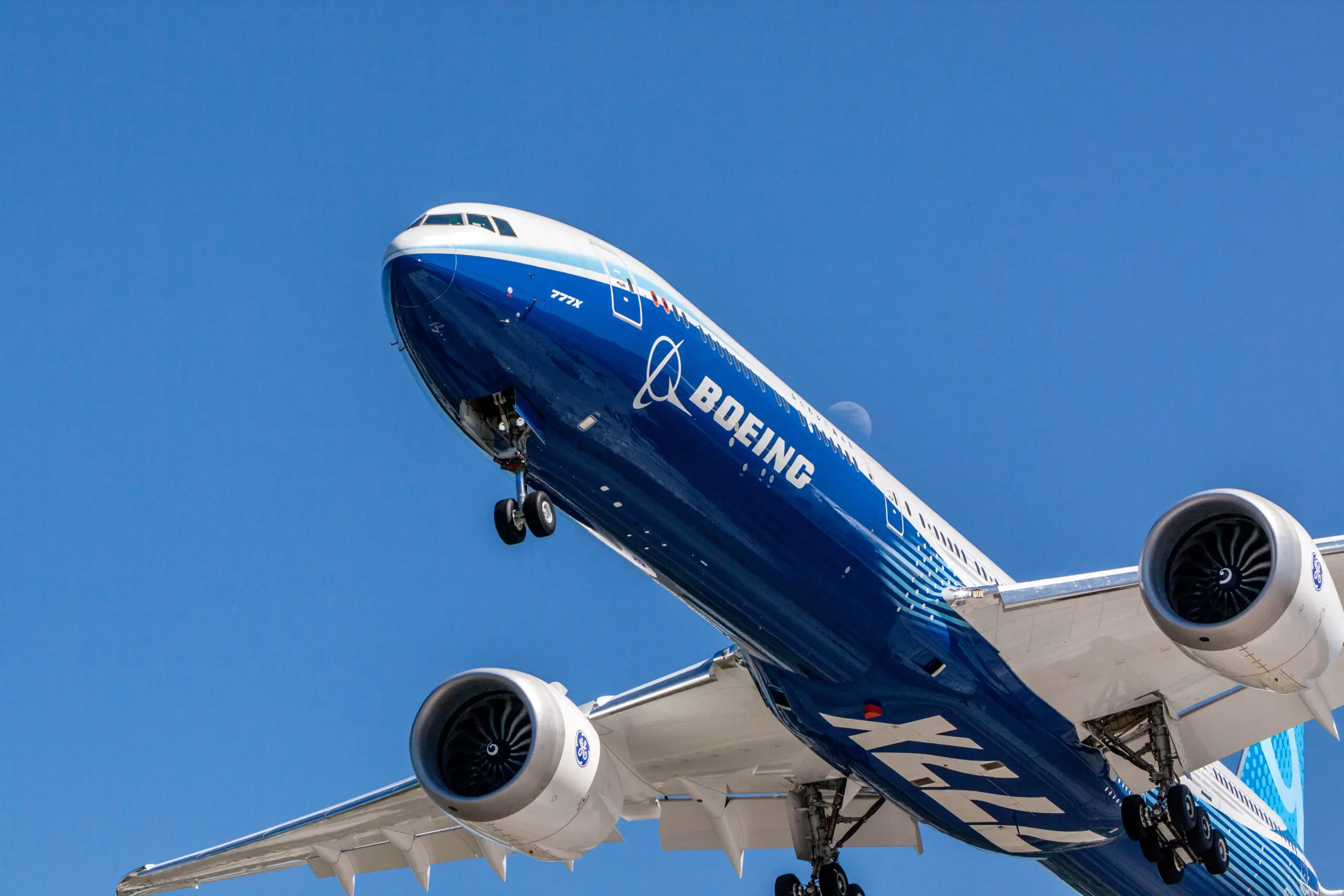 Boeing plane flying in air