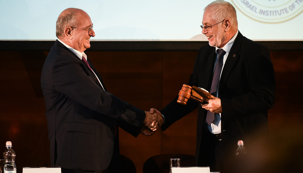 Former Technion President Peretz Lavie with current Technion President, Uri Sivan.