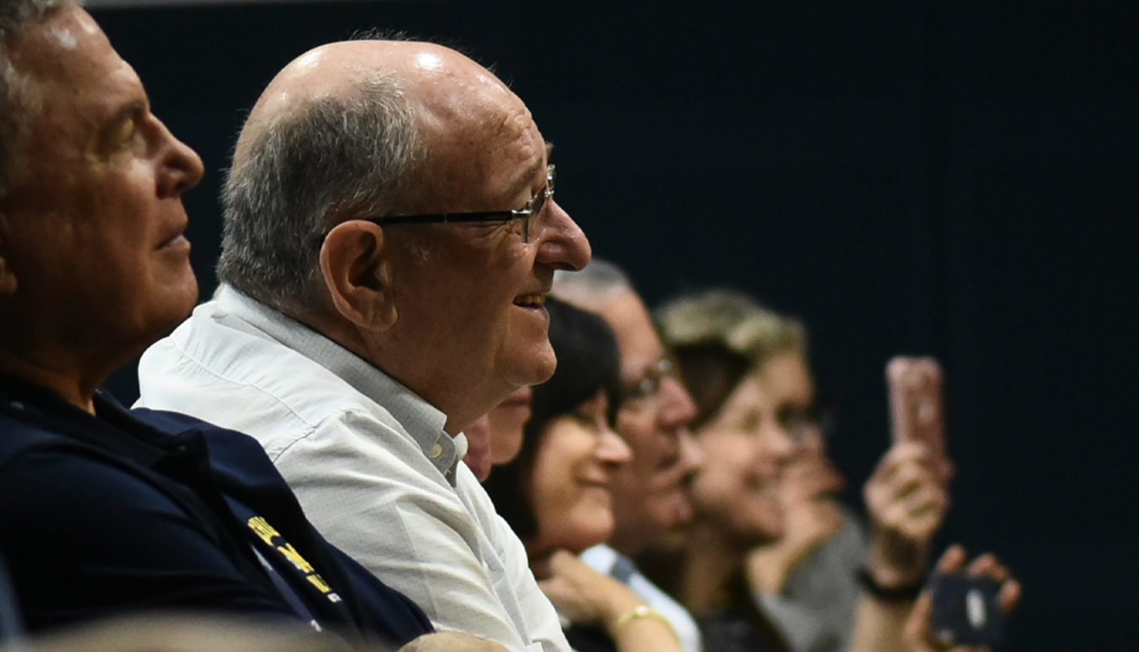 Former Technion president Peretz Lavie listening in at a campus event