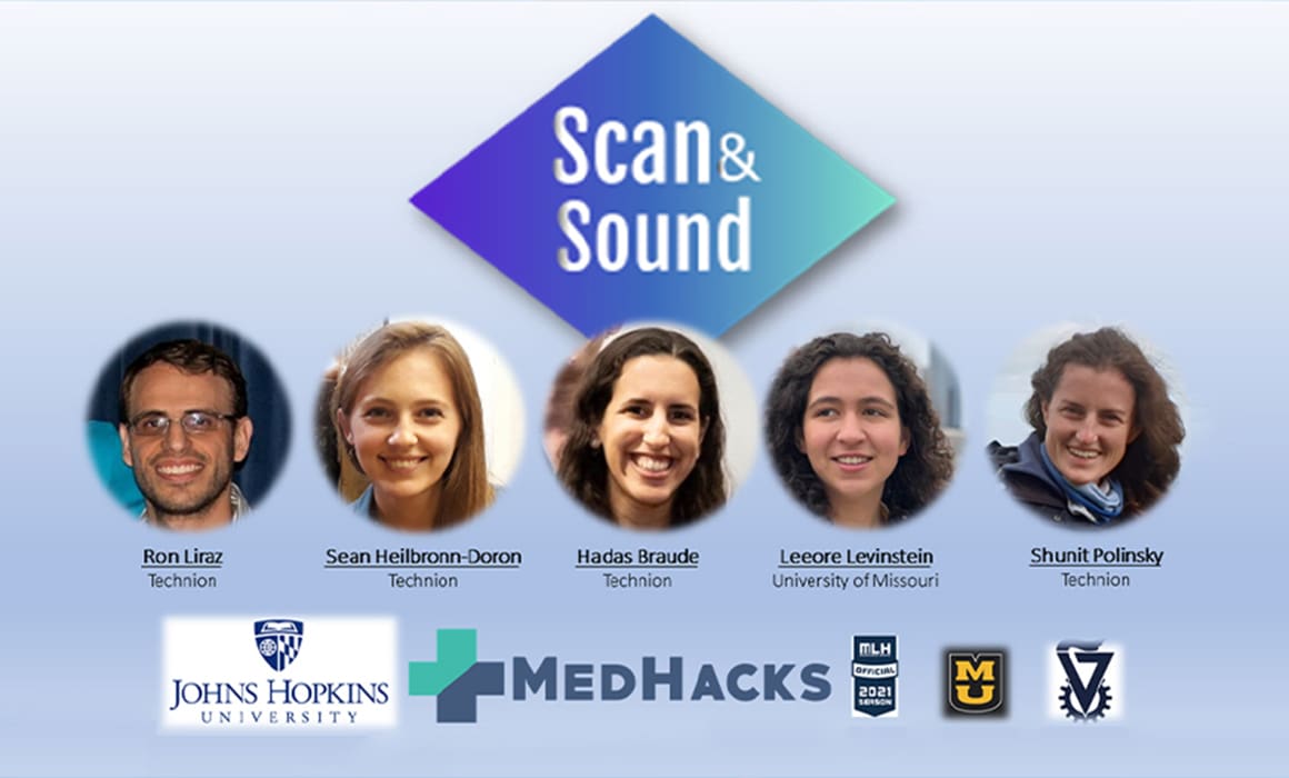 scan & sound graphic with technion team of researchers for stroke detection | Donate to Support Israel | Technion University