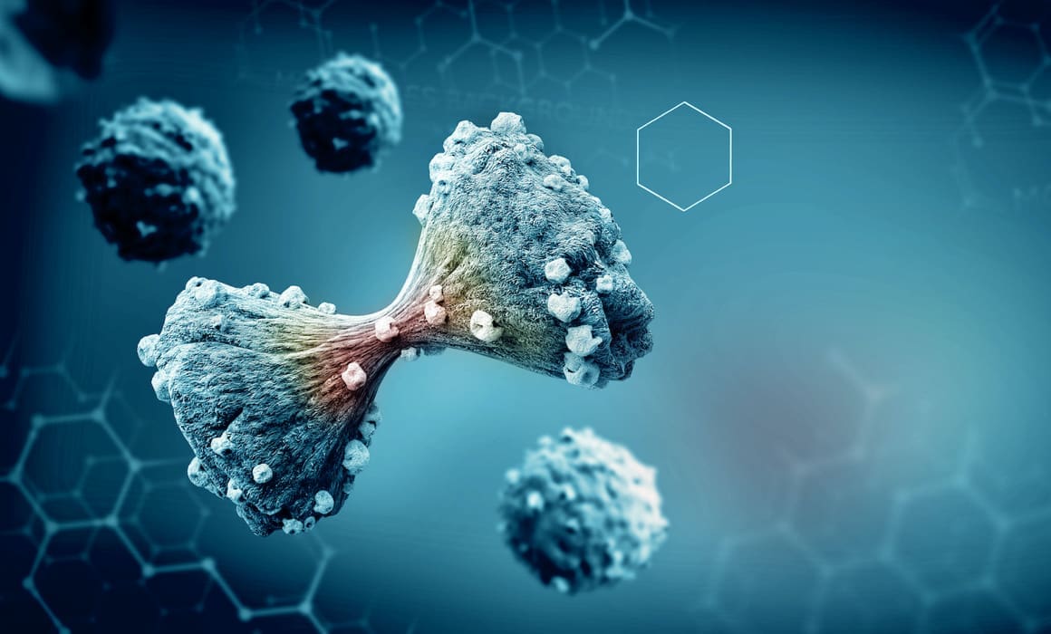 cancer cells graphic with blue background | Donate to Support Israel | Technion University