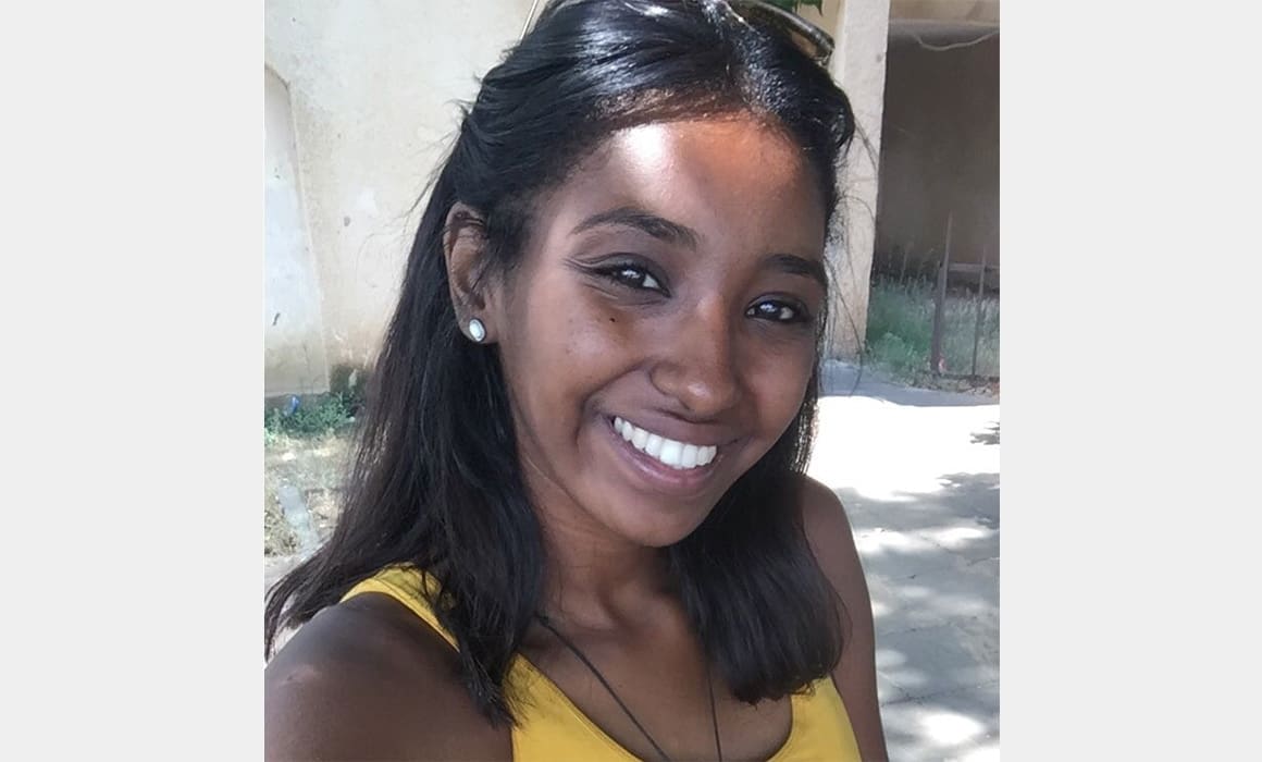 ethiopian technion student Eden Ayaso selfie outside on the haifa campus | Israel | Technion University