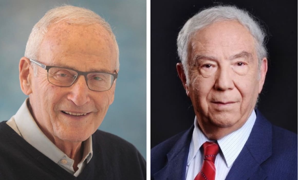 Prof. Emeritus Joshua Zak (left), Prof. Emeritus Yoram Palti (right), winners of prestigious israel prize | Donate to the Technion University | American Technion Society