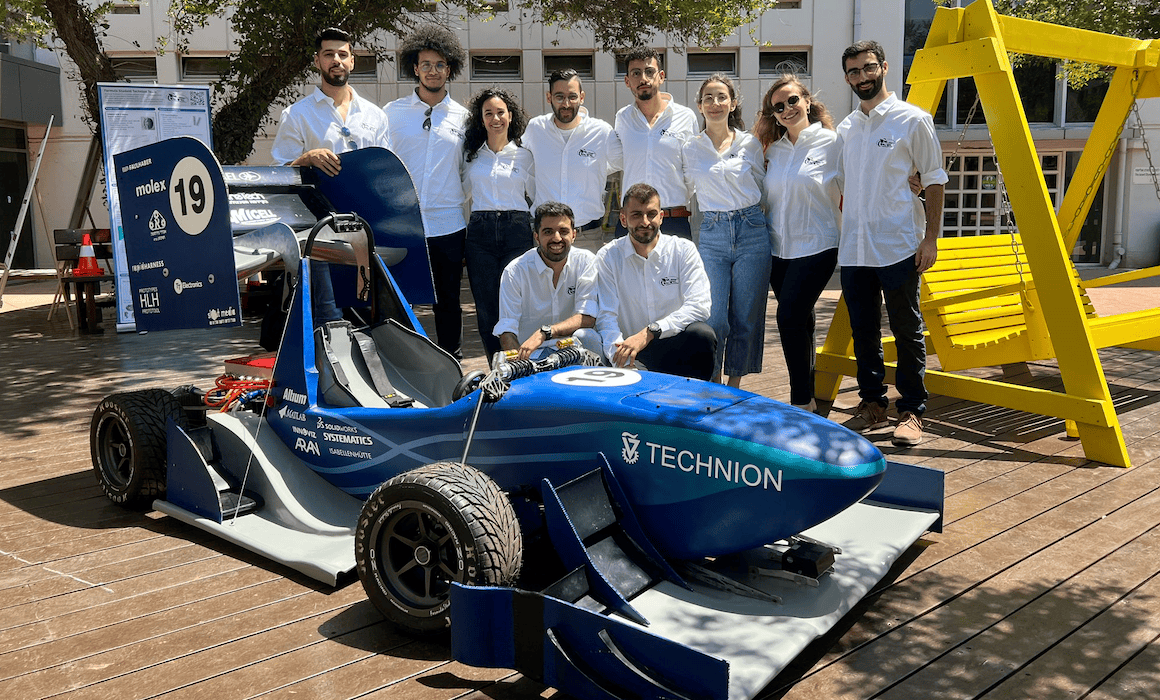 formula technion team with their first autonomous electric vehicle (EV) | Technion University | Donate to Support Israel