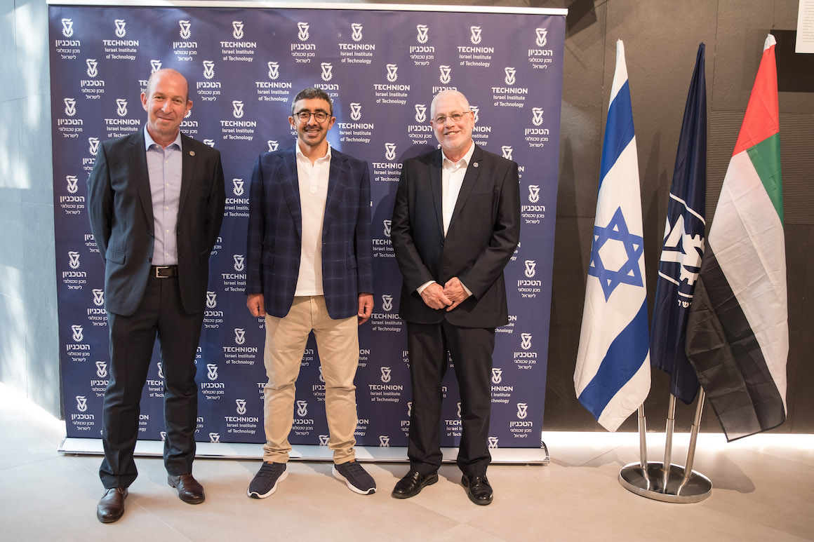 Sheikh Abdullah bin Zayed Al Nahyan with Uri Sivan and Alon Wolf