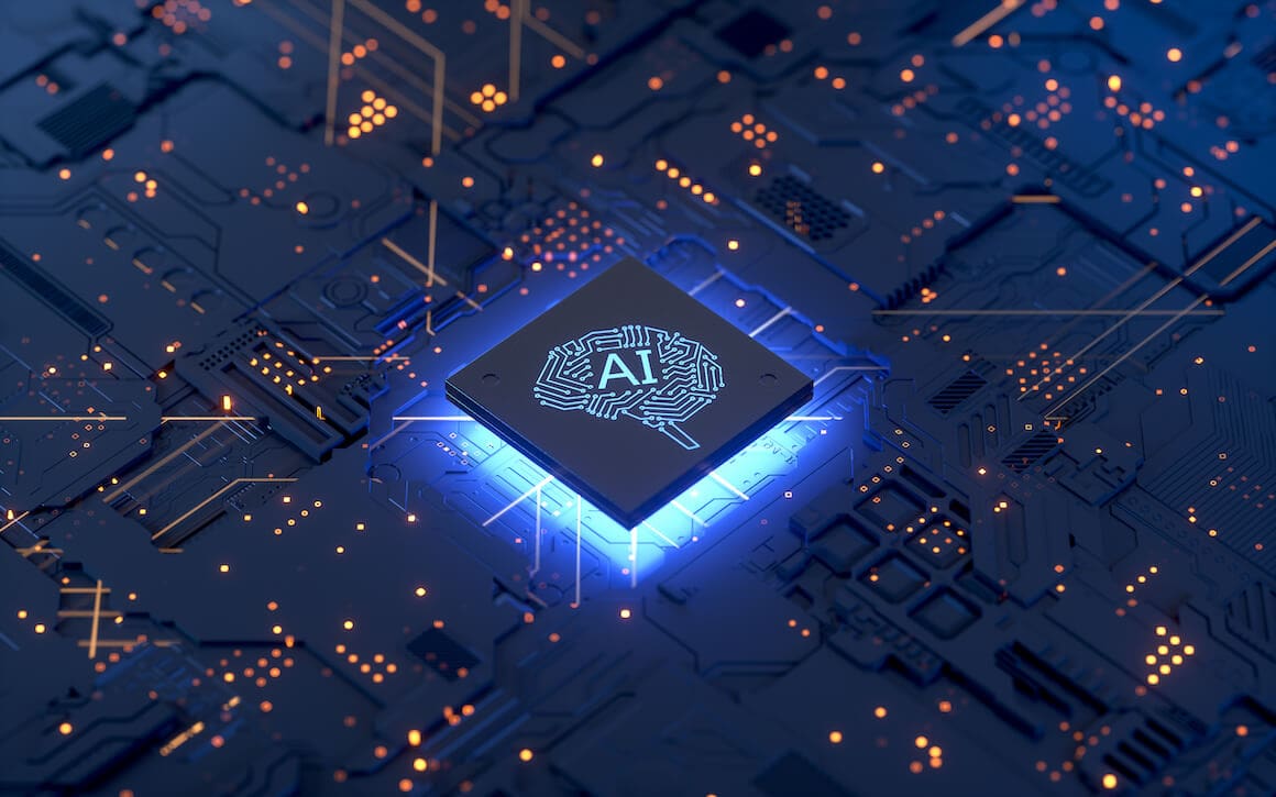 High Tech Future | futuristic AI chip on circuitboard