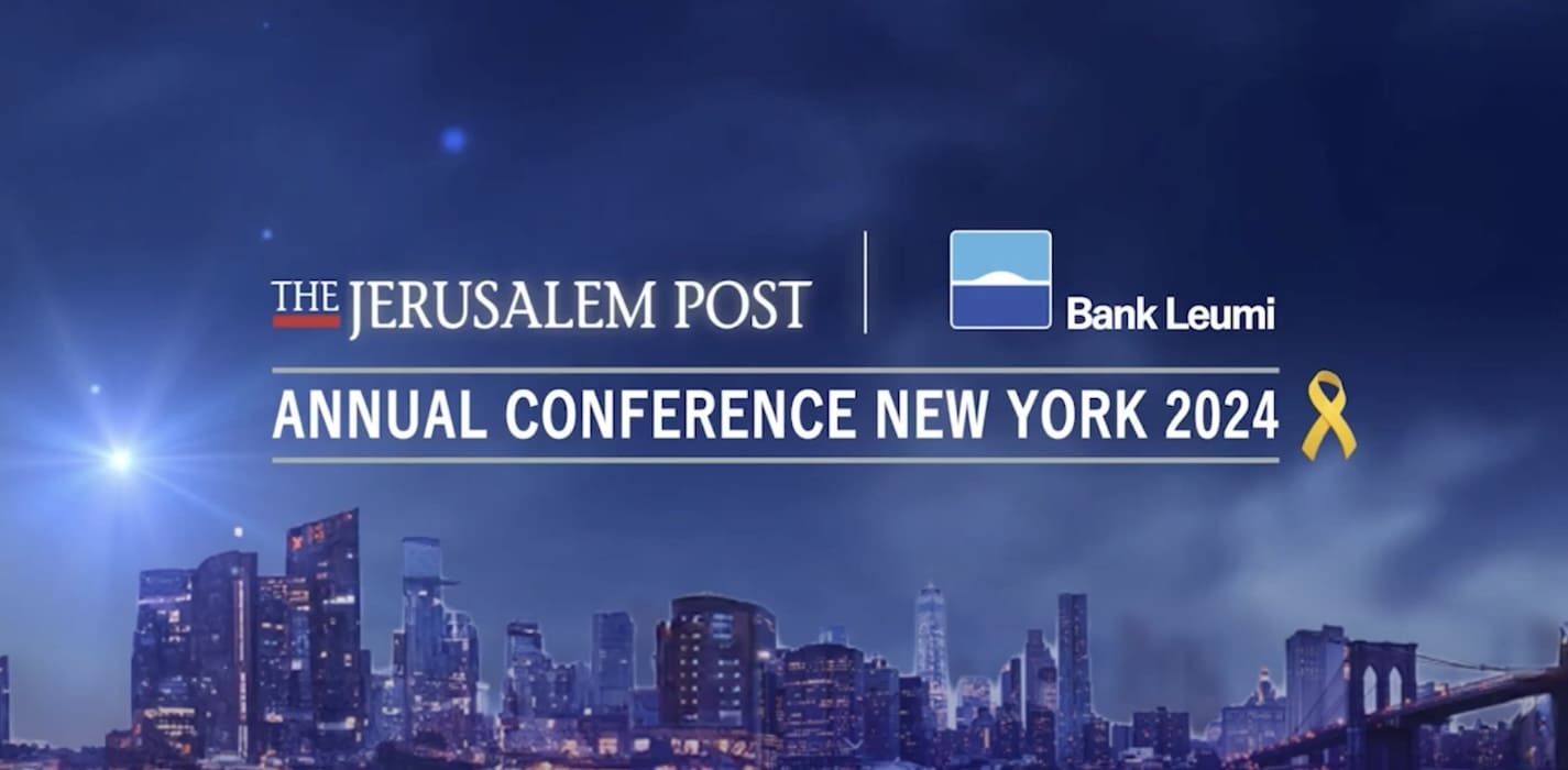 blue graphic with innovation new york skyline and words "the jerusalem post" and "annual conference new york 2024" | Support the Technion | Donate to Israel