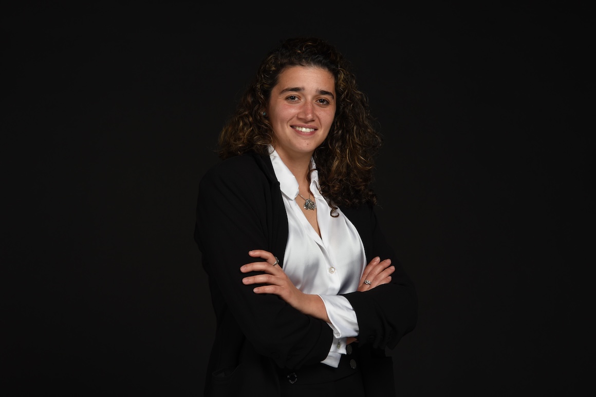 Summer Sofer, Israeli national soccer team player and Technion University American Medical School student posing in front of a black background | Donate to Israel | Donate to the Technion