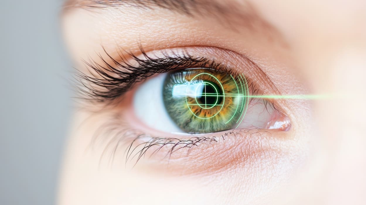 green human eye with eye tracking tech for reading study | Donate to Support the Technion University | How to Support Israel