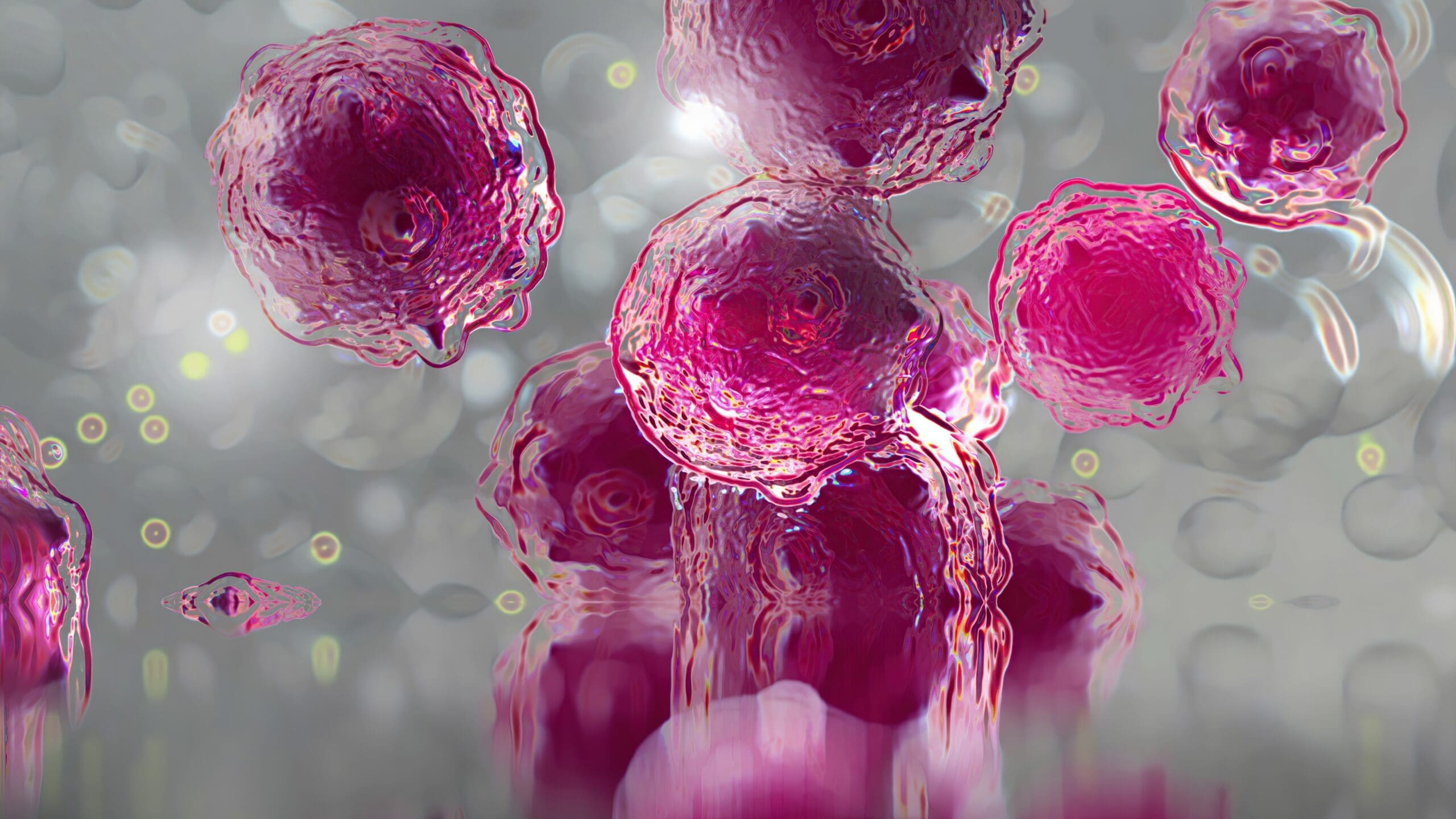 3d illustration Of A Damaged And Disintegrating Cancer Cell in frozen condition