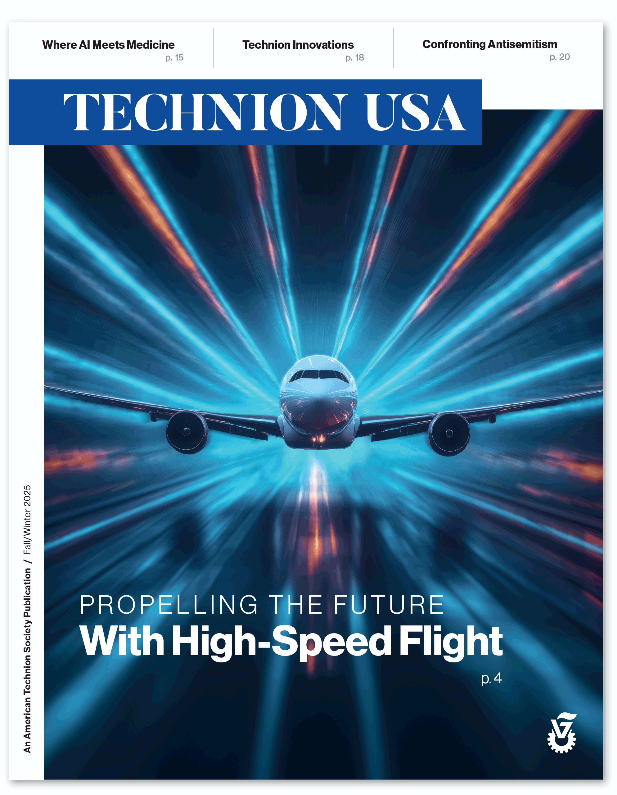Magazine cover with airplane | High-Speed Flight | Technion | ATS